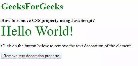 如何使用JavaScript删除CSS属性？